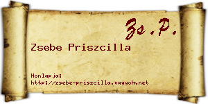 Zsebe Priszcilla névjegykártya